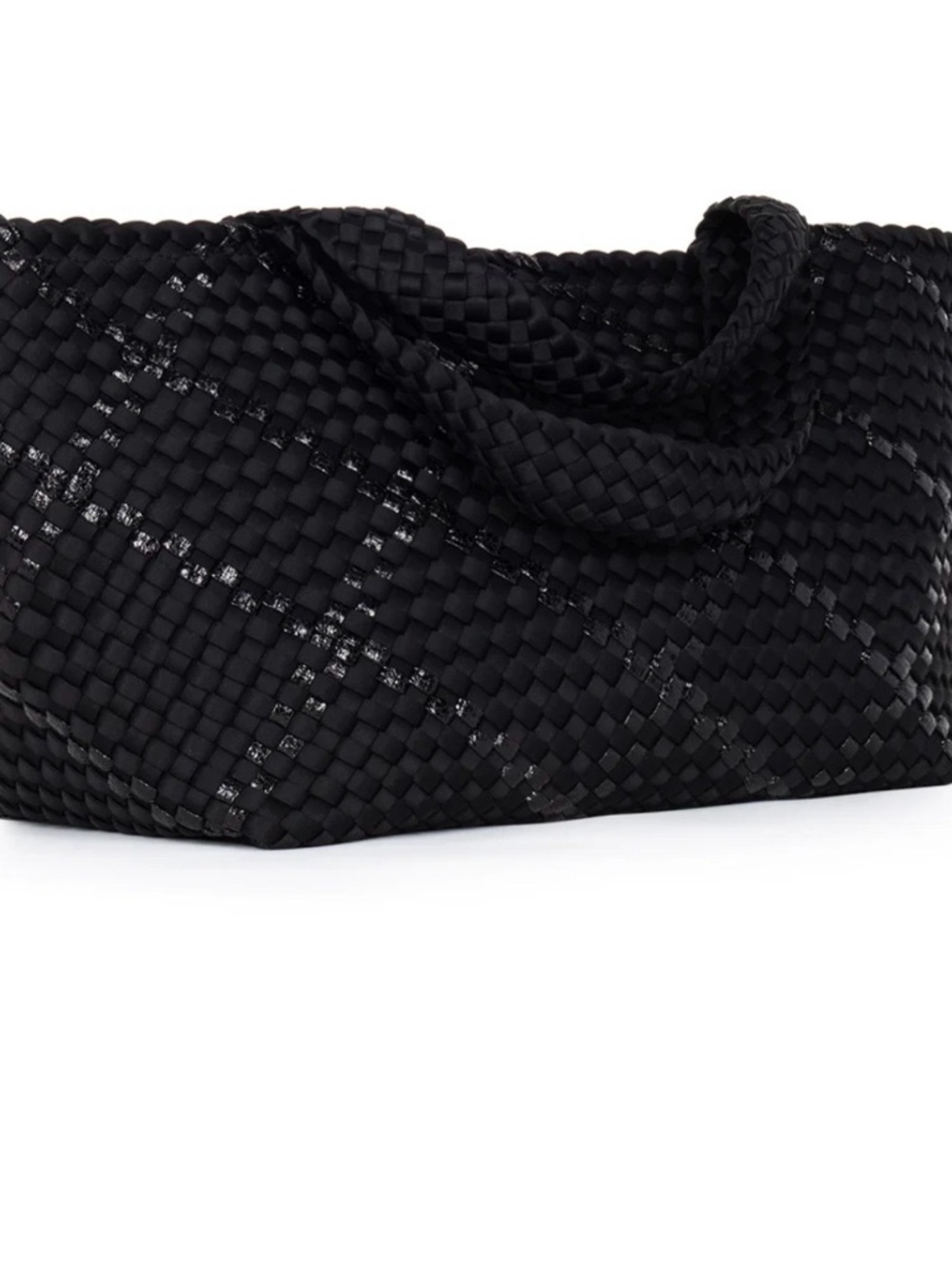 HAUTE SHORE Black Woven Tote with Shimmer Detail - Picture 8 of 9